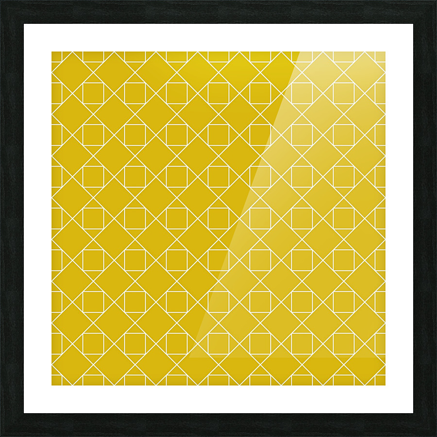 Yellow Squares And Diamonds Pattern  Picture Frame print