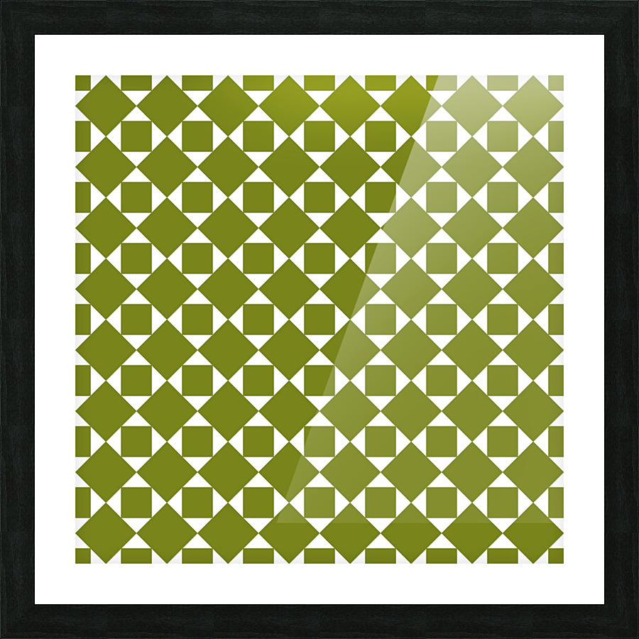 Green Squares And Diamonds Pattern  Picture Frame print