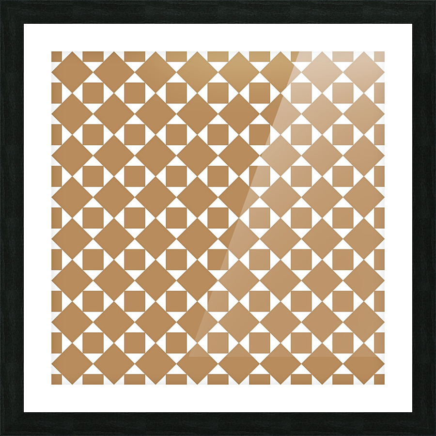 Brown Squares And Diamonds Pattern  Picture Frame print