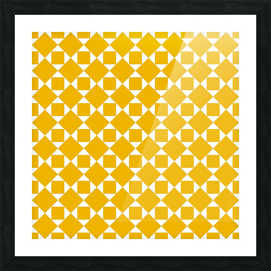 Yellow Squares And Diamonds Pattern  Picture Frame print