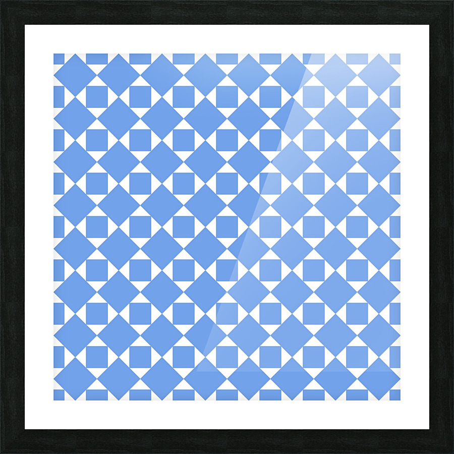 Blue Squares And Diamonds Pattern  Picture Frame print
