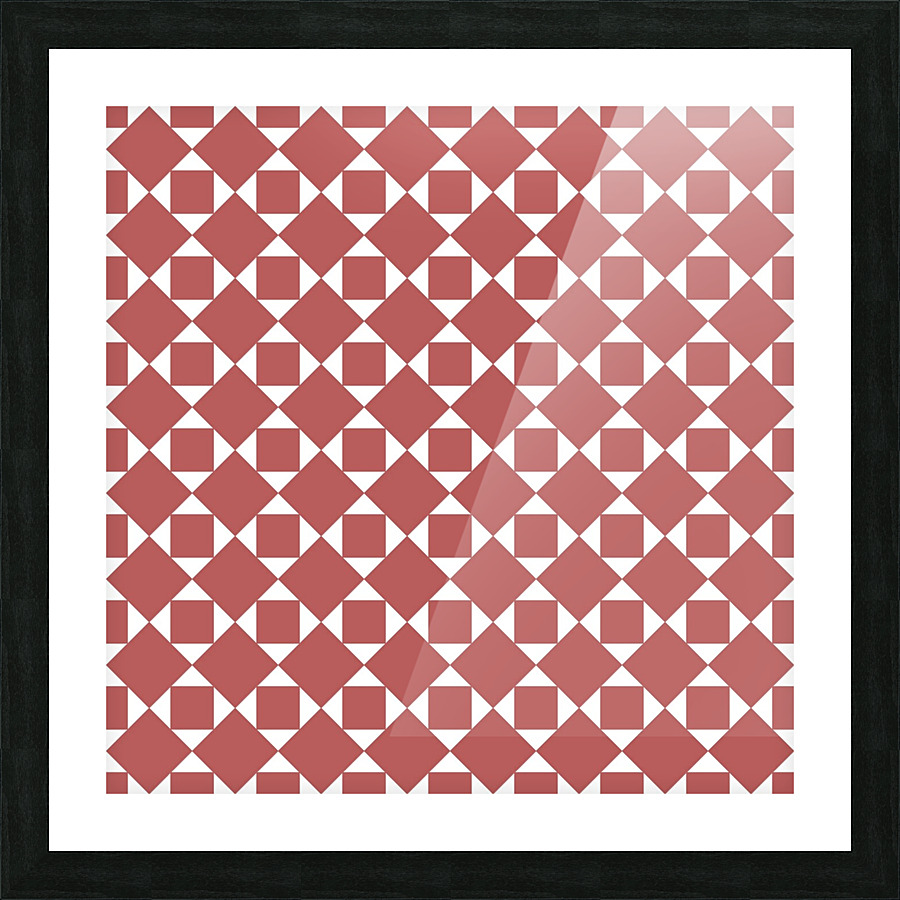 Maroon Squares And Diamonds Pattern  Picture Frame print