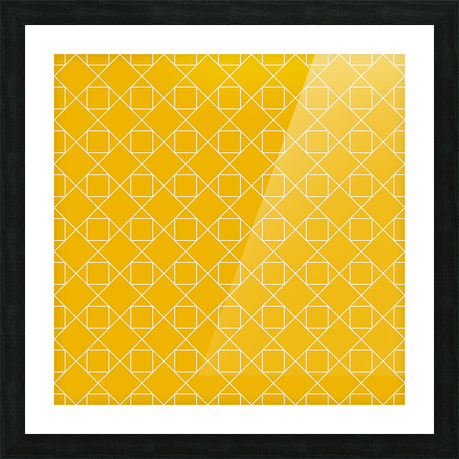 Yellow Diamonds Pattern  Picture Frame print