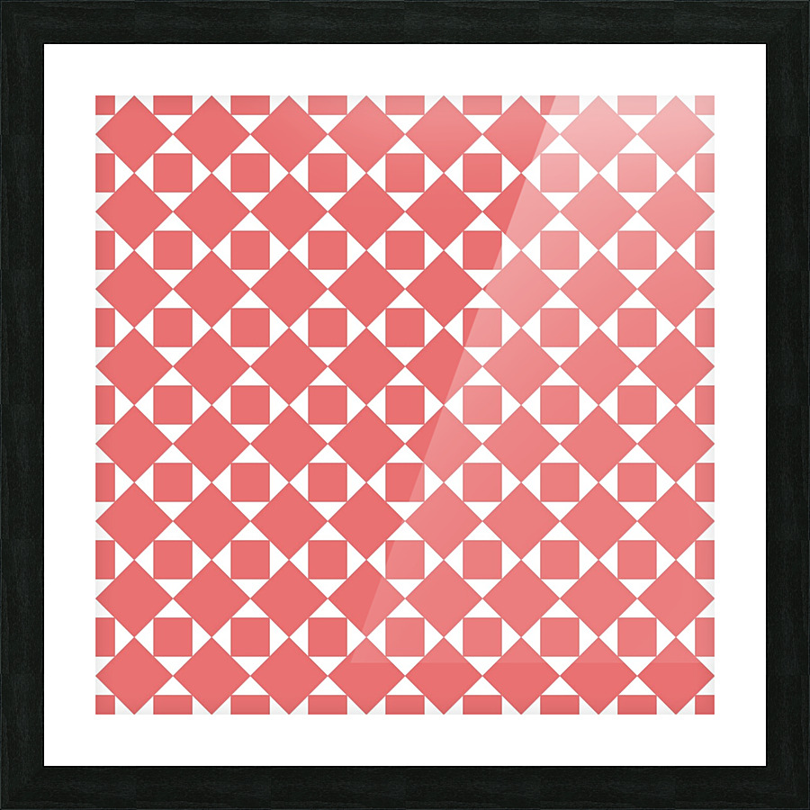 Orange Squares And Diamonds Pattern Picture Frame print
