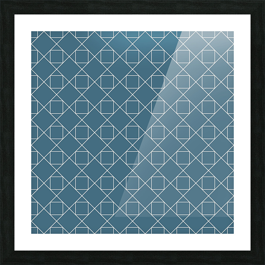 Navy Blue Geometric Pattern Picture Frame print