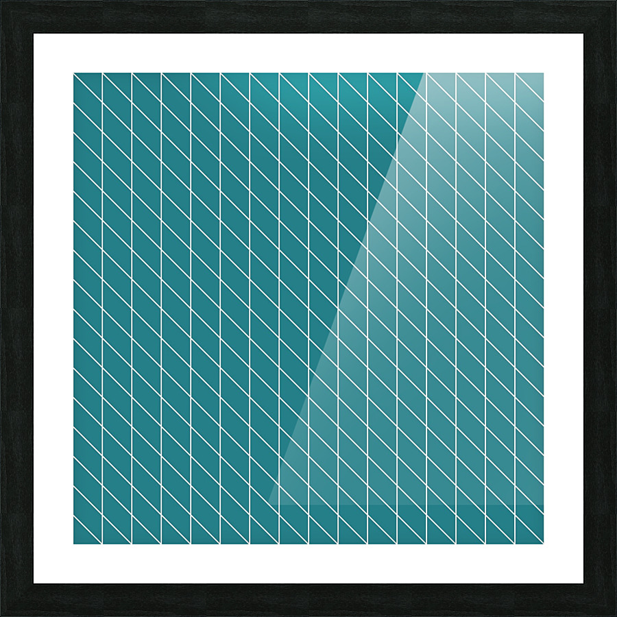 Cyan Checkers Pattern Picture Frame print