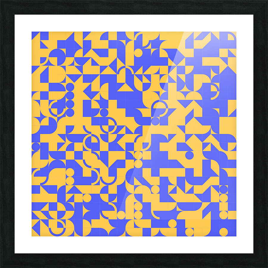 Navy Blue Geometric Picture Frame print