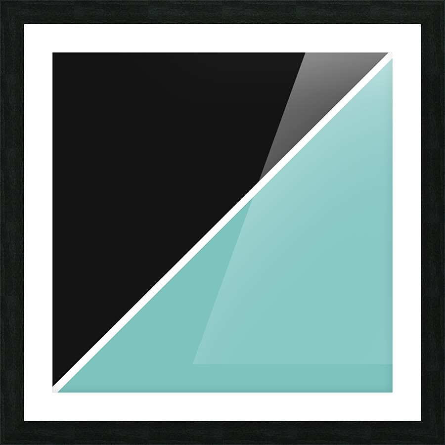 Black and Turquoise Abstract Picture Frame print