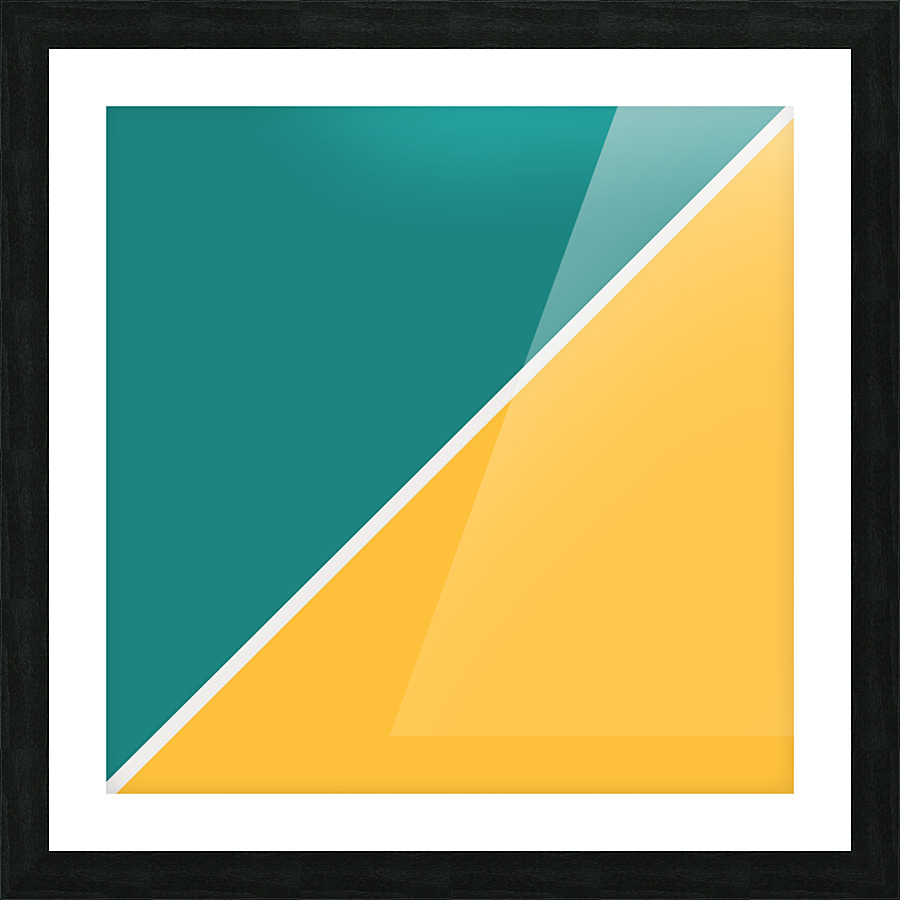 Deep Turquoise and Mango Abstract Picture Frame print