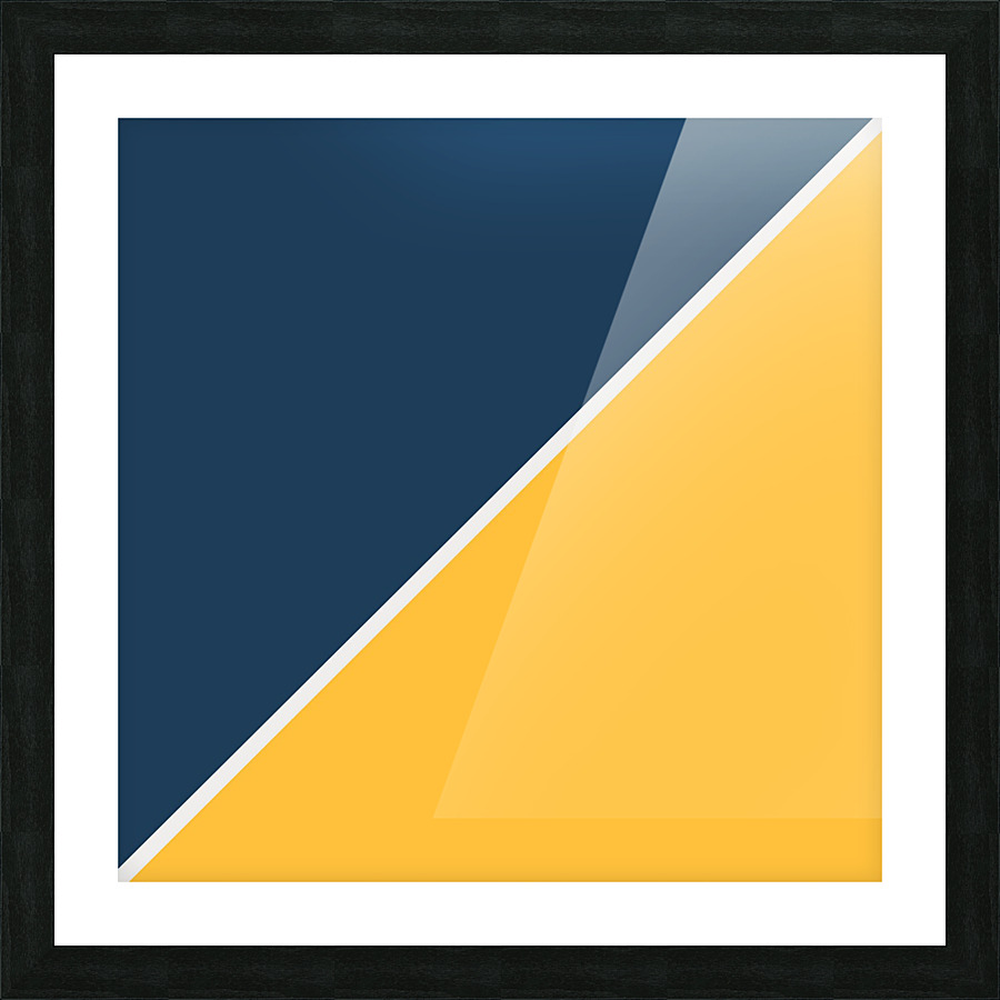 Navy and Mango Abstract Picture Frame print