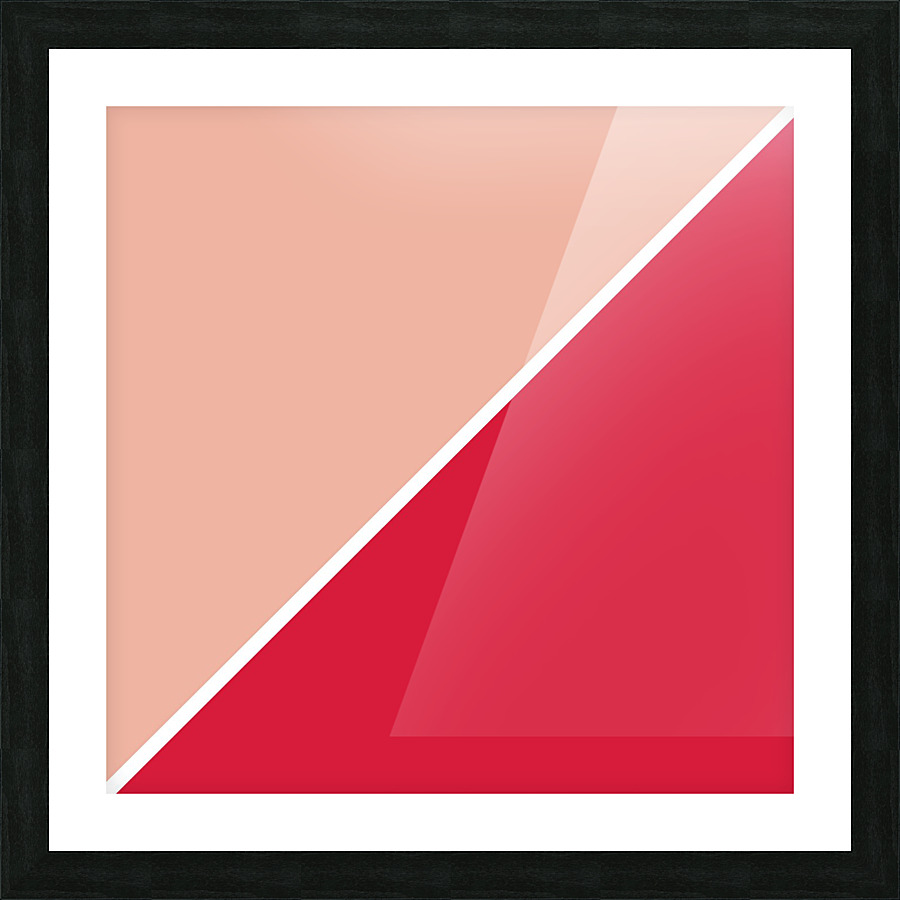 Peach and Red Abstract Picture Frame print