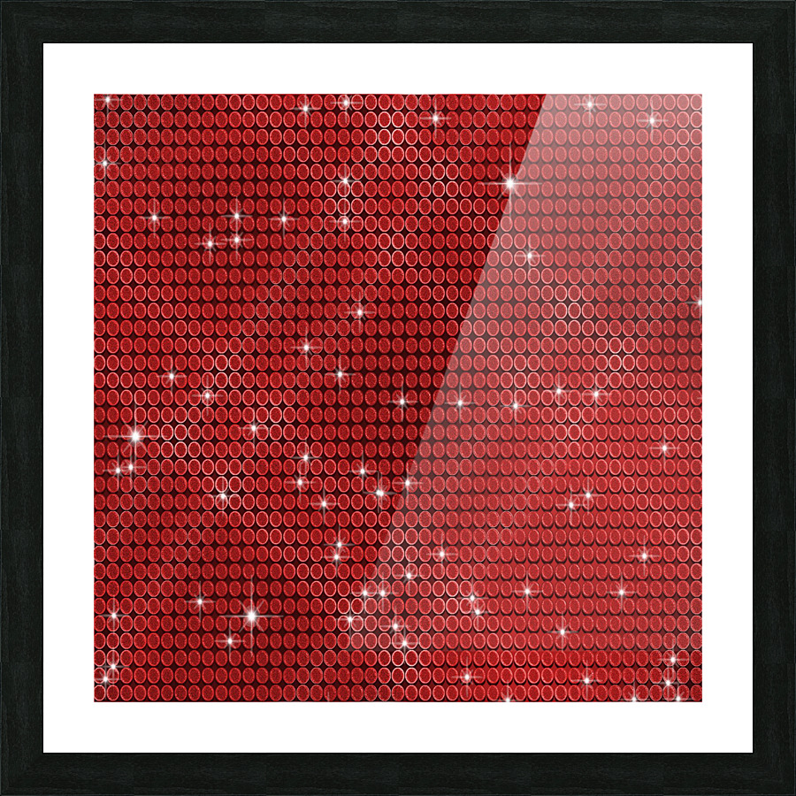 Red Glossy Glitter Picture Frame print