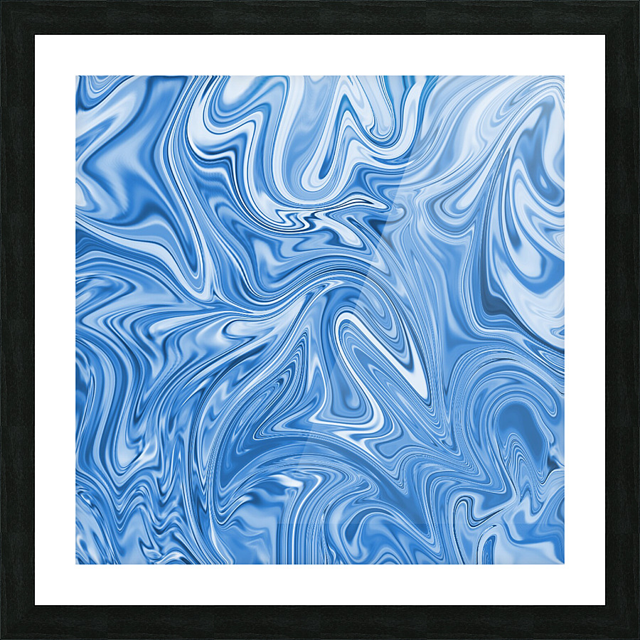 Blue Liquid Marble Picture Frame print