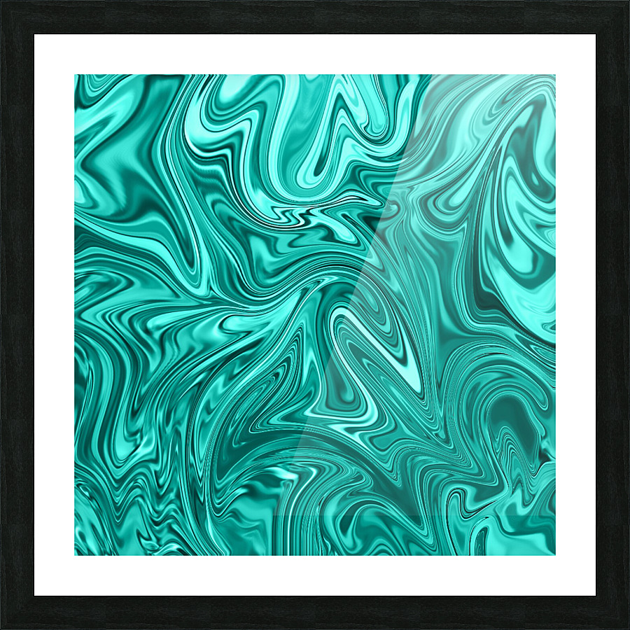 Turquoise Liquid Marble Picture Frame print