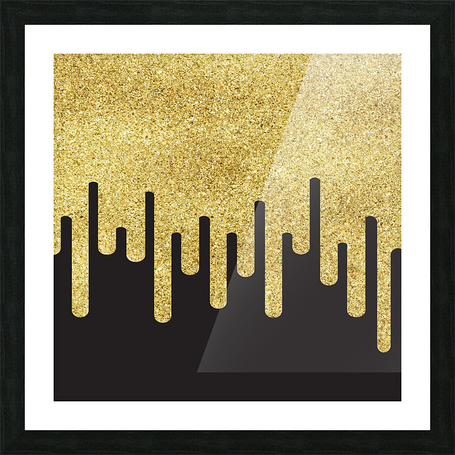 Dripping Gold Glitter Picture Frame print