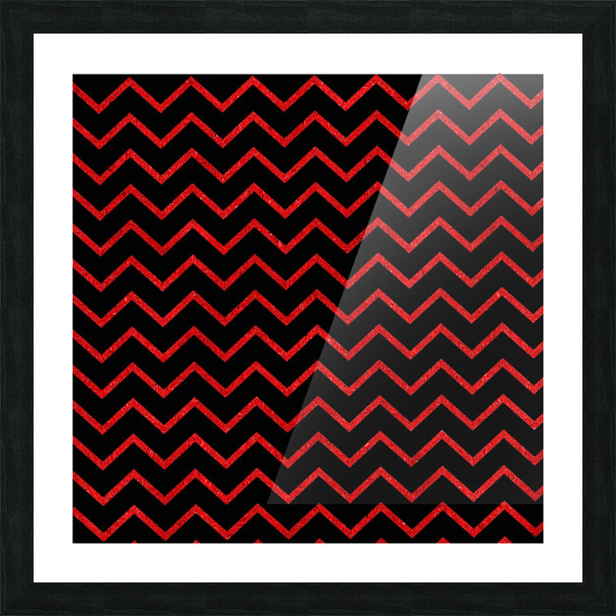 Red Chevron Glitter Picture Frame print