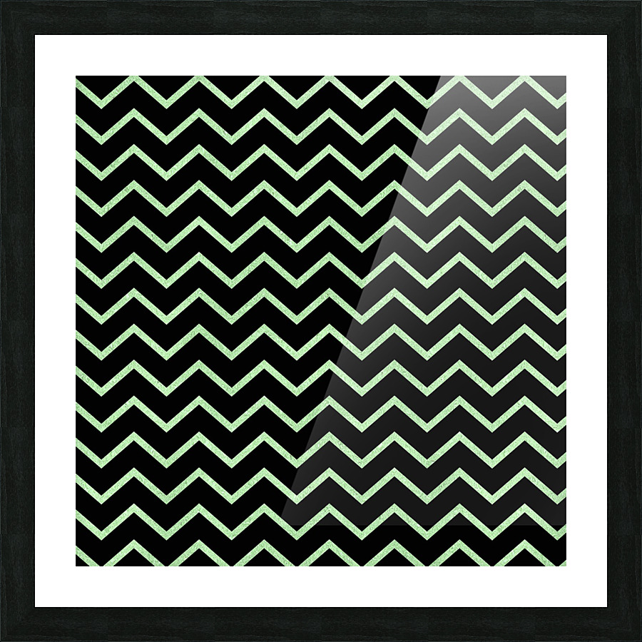 Green Chevron Glitter Picture Frame print