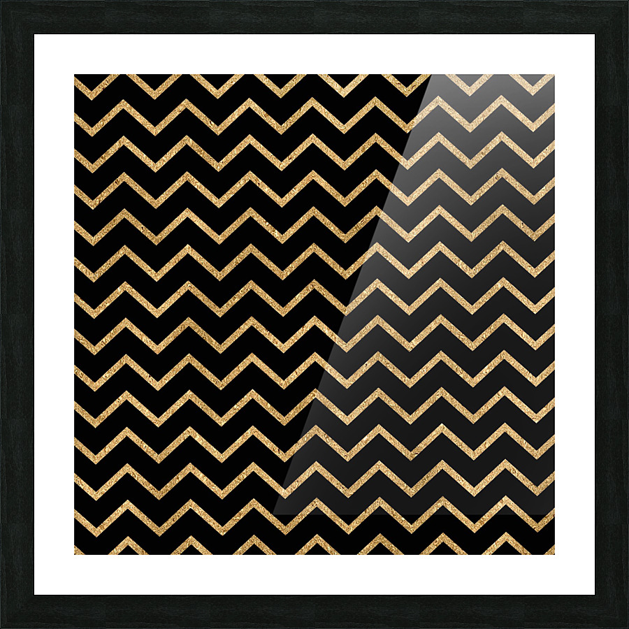 Gold Chevron Glitter Picture Frame print