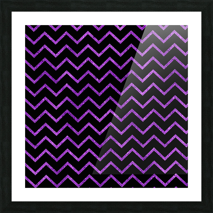 Violet Chevron Glitter Picture Frame print