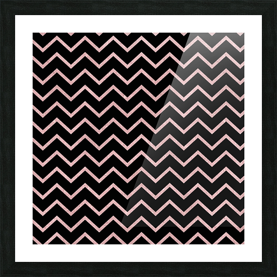 Rose Gold Chevron Glitter Picture Frame print