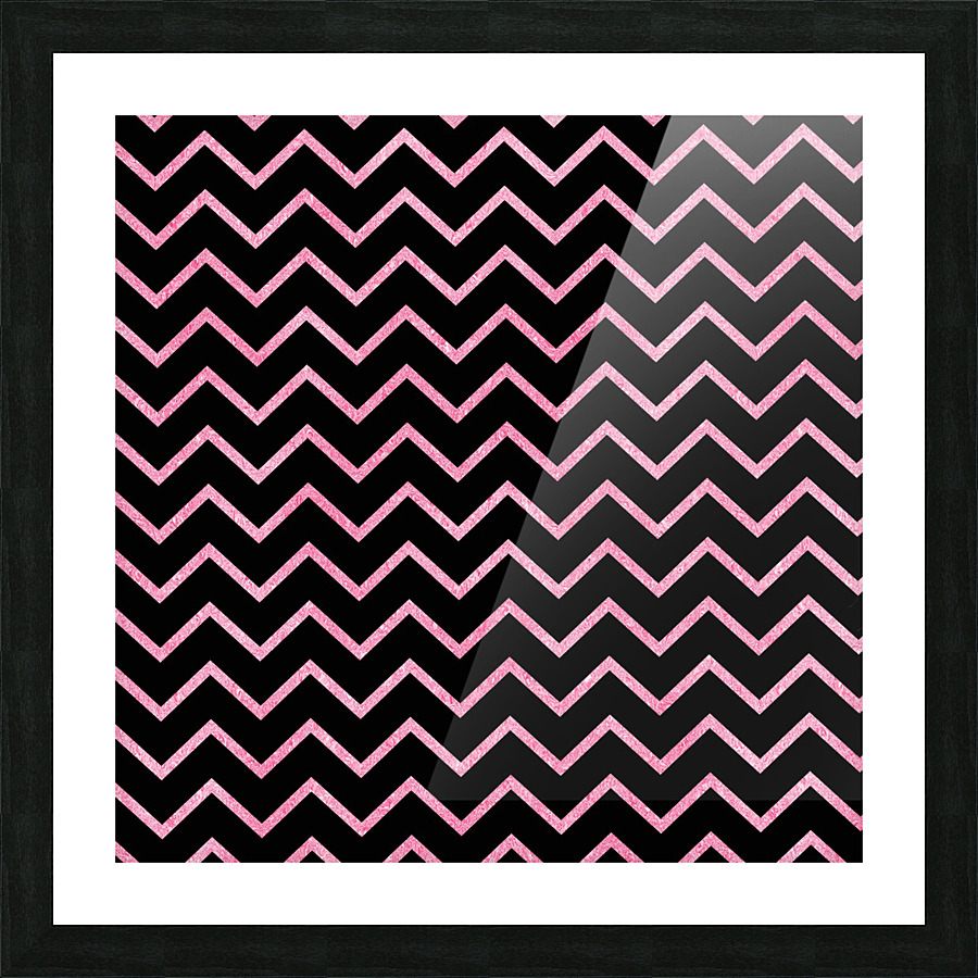 Strawberry Chevron Glitter Picture Frame print