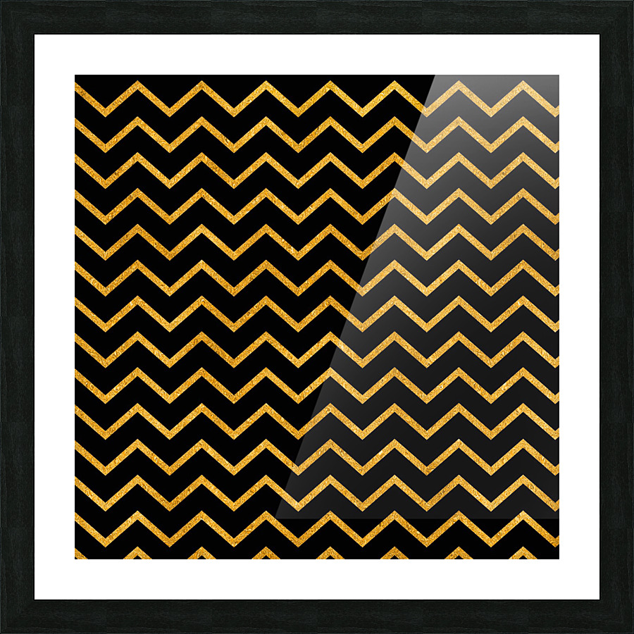Orange Chevron Glitter Picture Frame print