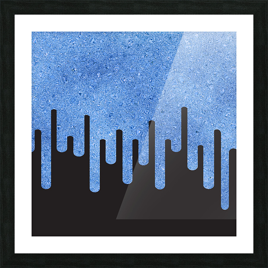 Dripping Blue Glitter Picture Frame print