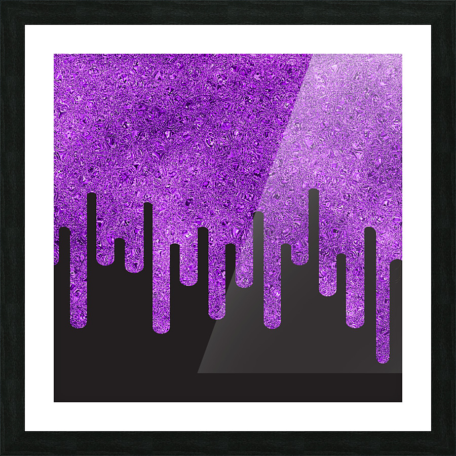 Dripping Violet Glitter Picture Frame print