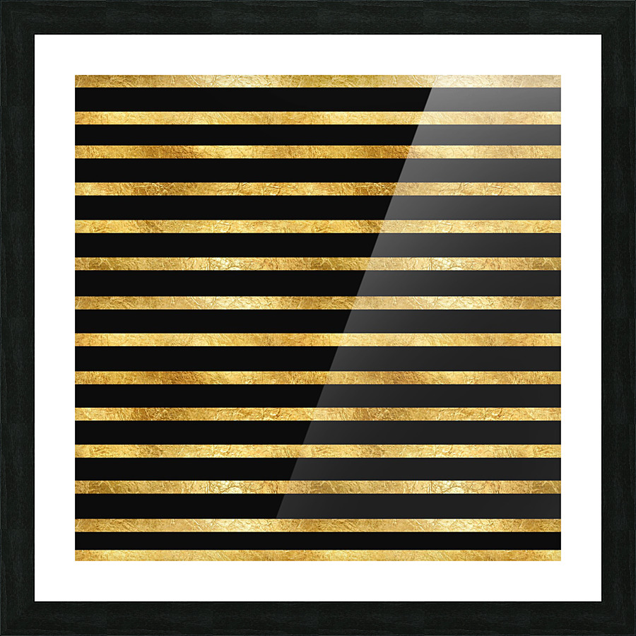 Gold Paper Texture Stripes Picture Frame print