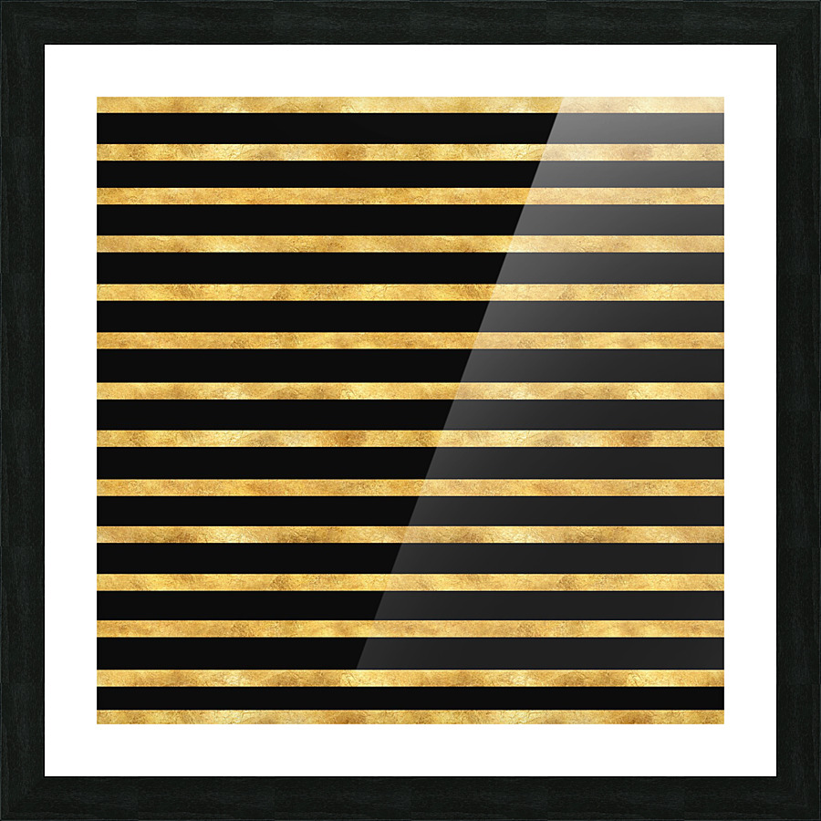 Gold Texture Stripes Picture Frame print