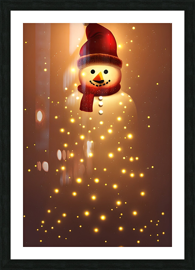 Snowman Delight Picture Frame print
