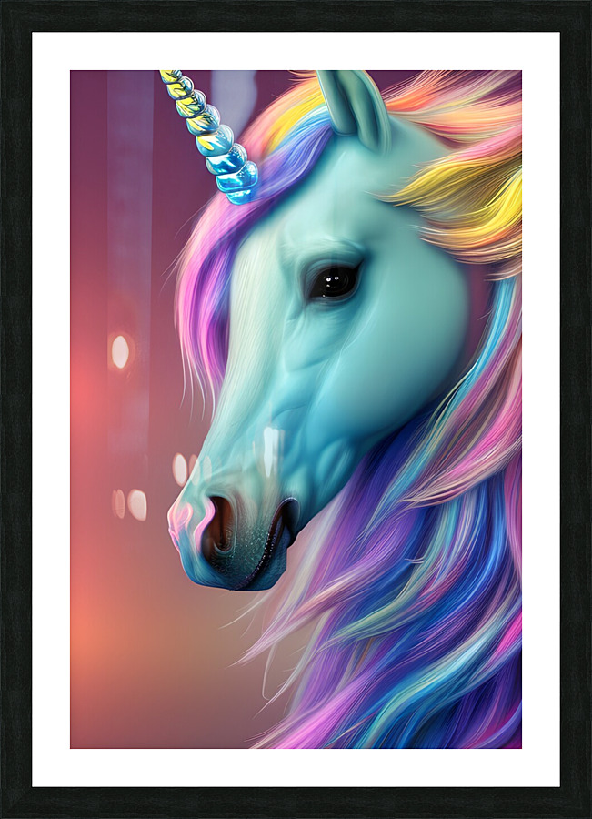 Colorful Unicorn Picture Frame print