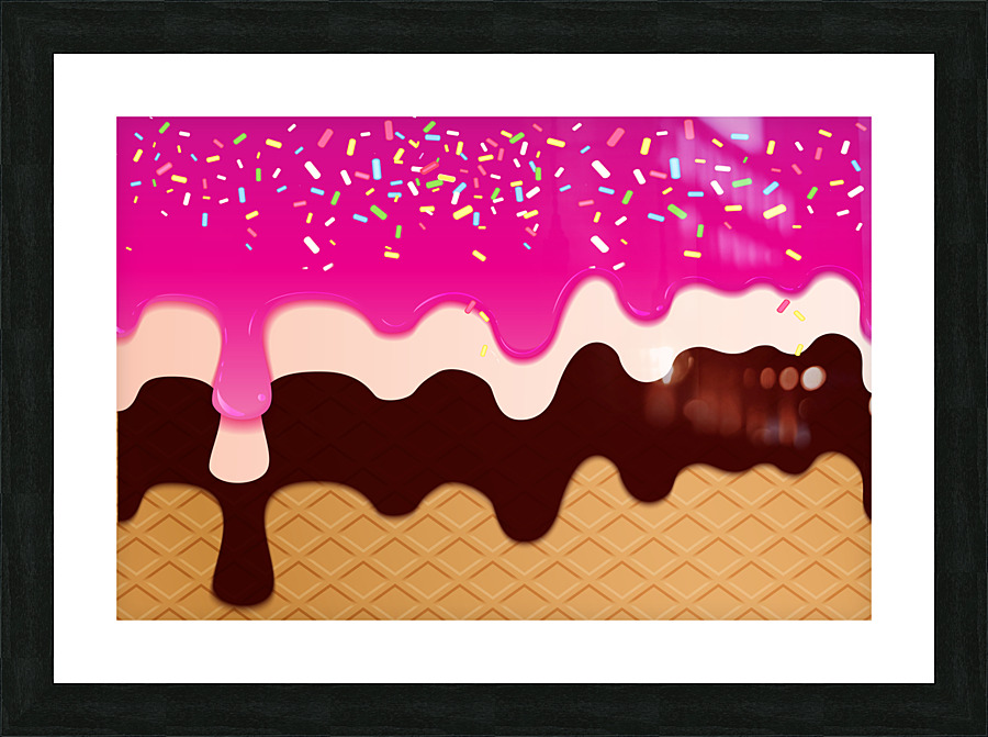 Dark Pink Waffle Drips Picture Frame print