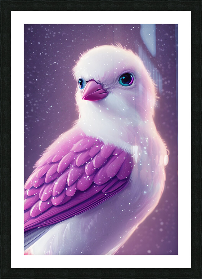 Purple Cute Bird Picture Frame print