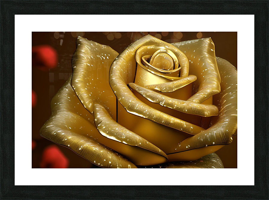 Gold Rose Art Picture Frame print
