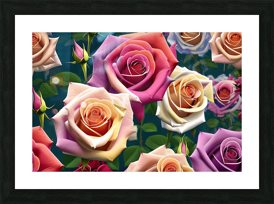 Pink Roses Picture Frame print