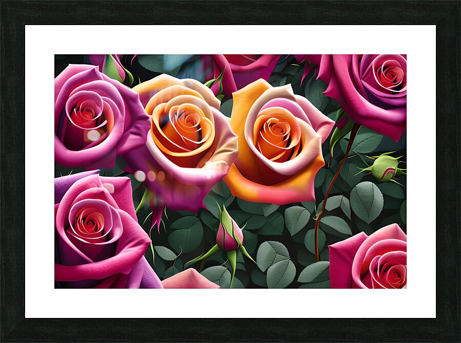 Beautiful Roses Picture Frame print