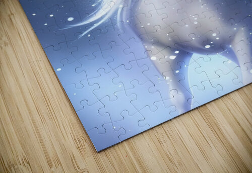 White Cute Unicorn rizu_designs puzzle