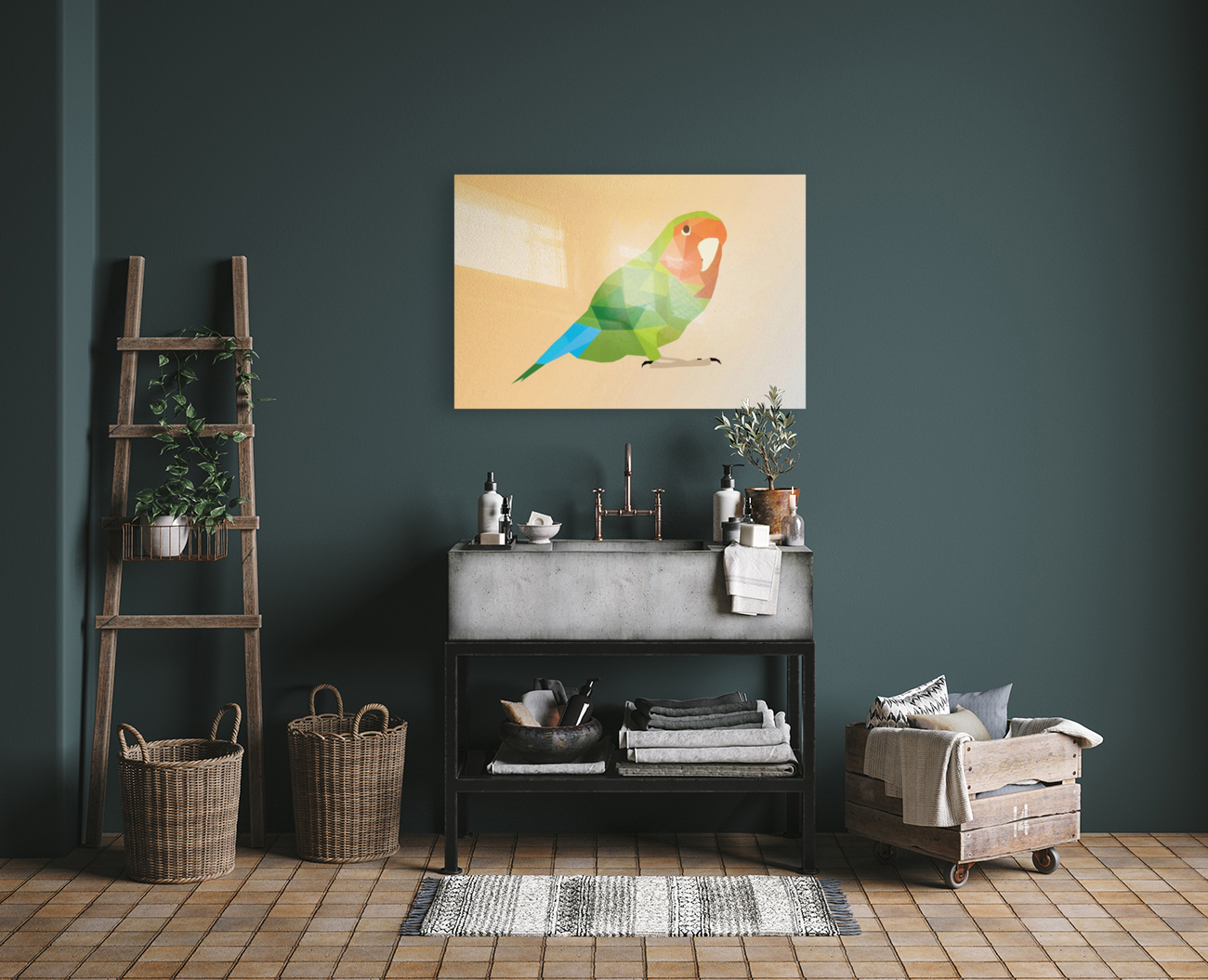 Parrot LOW POLY ART  Reproduction