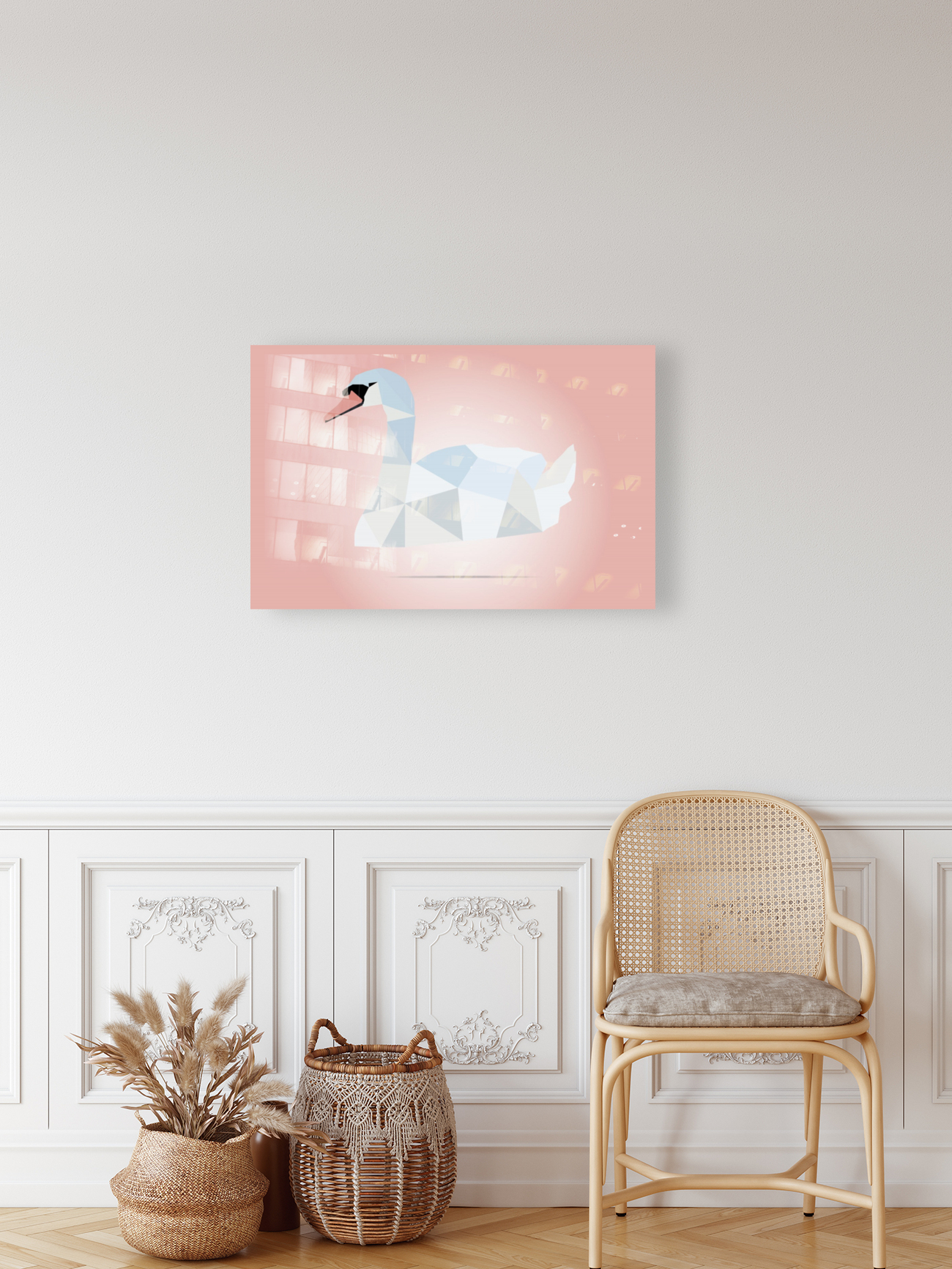 SWAN LOW POLY ART Reproduction