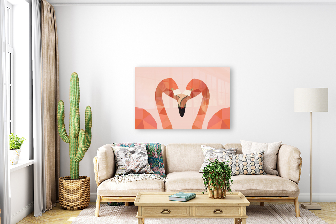 Flamingo Bird LOW POLY ART   Reproduction