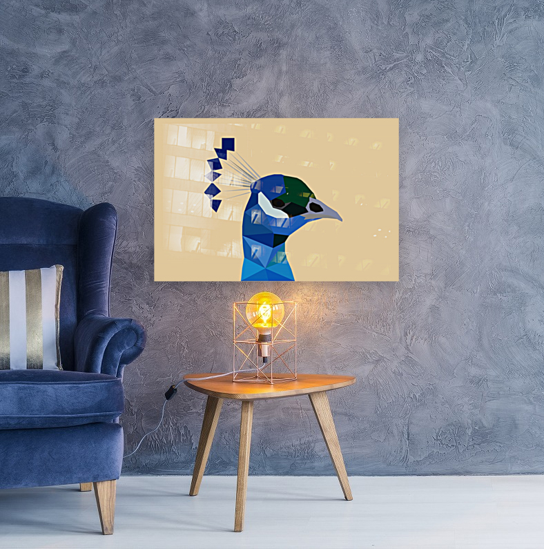 PEACOCK LOW POLY ART Reproduction