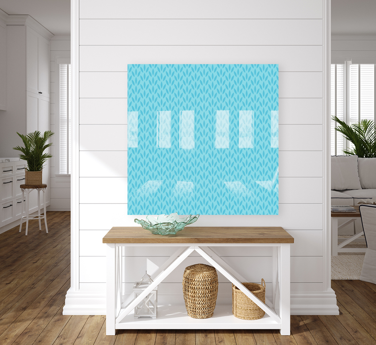 Blue Leaf pattern Art Reproduction