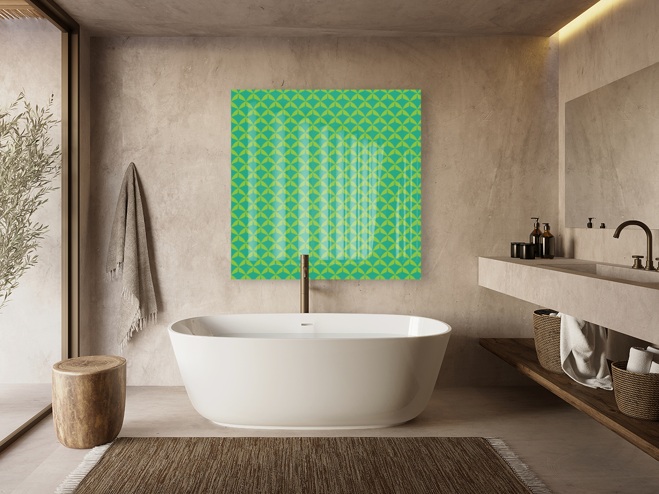Green Leaf Pattern Artwork Reproduction