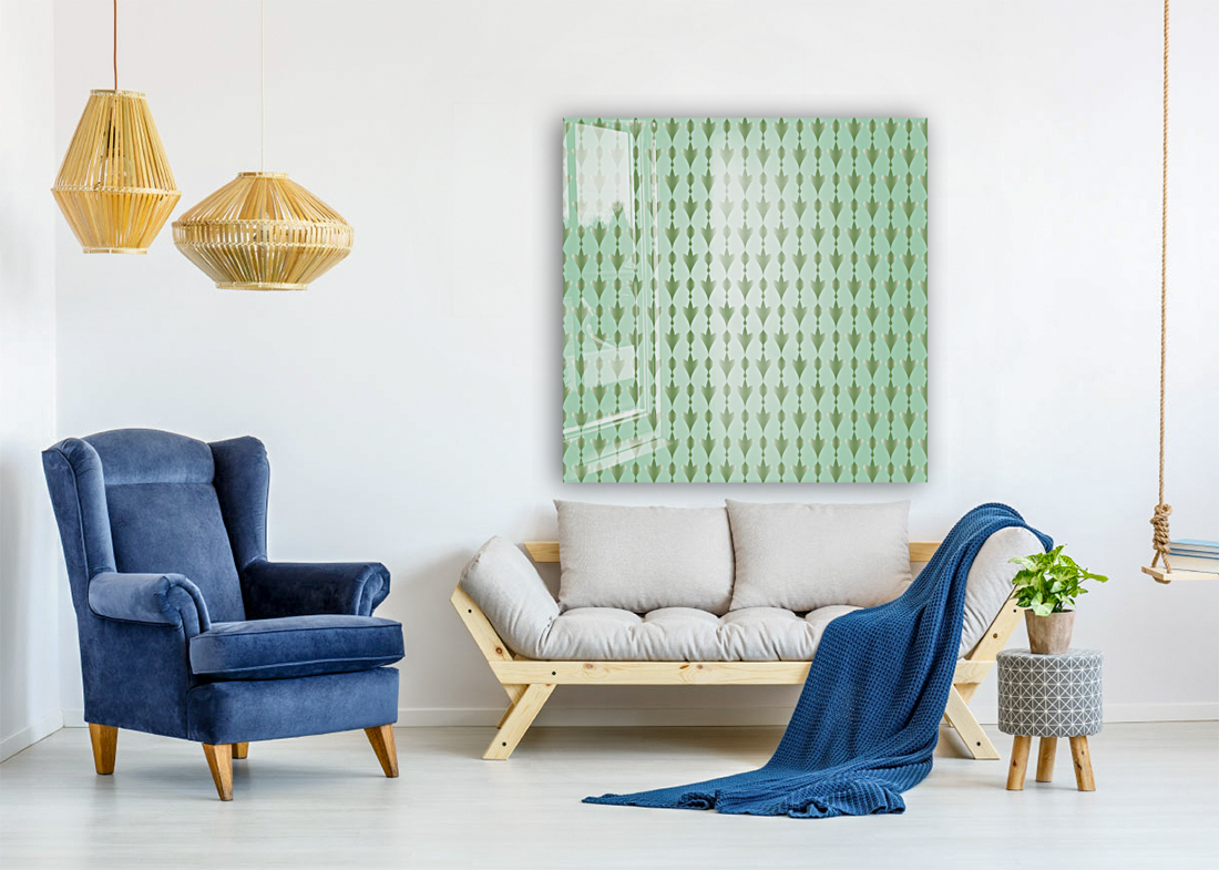 Islamic Art  Green Pattern Artwork Reproduction