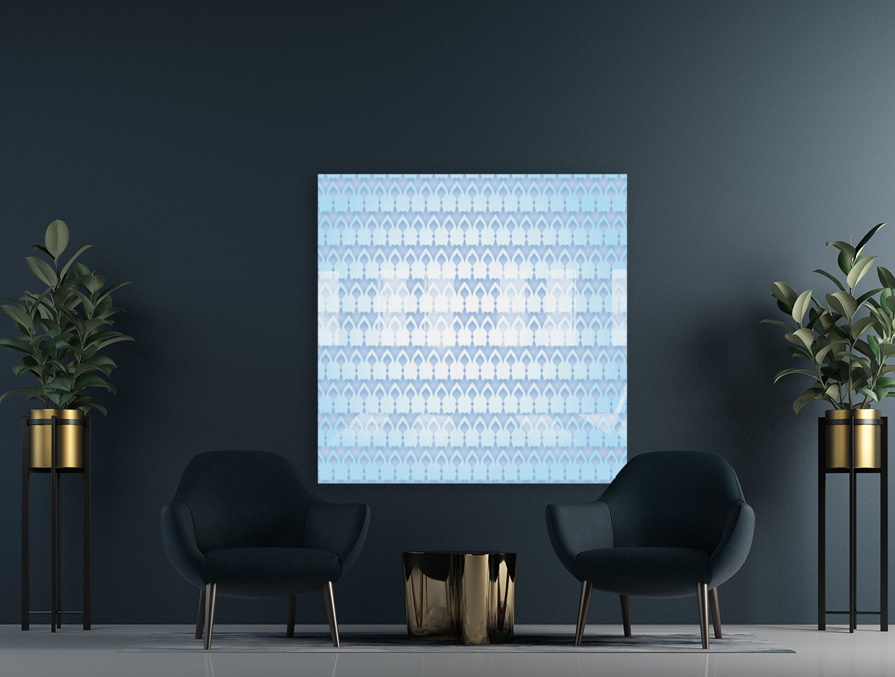 Islamic Art Blue Pattern  Reproduction