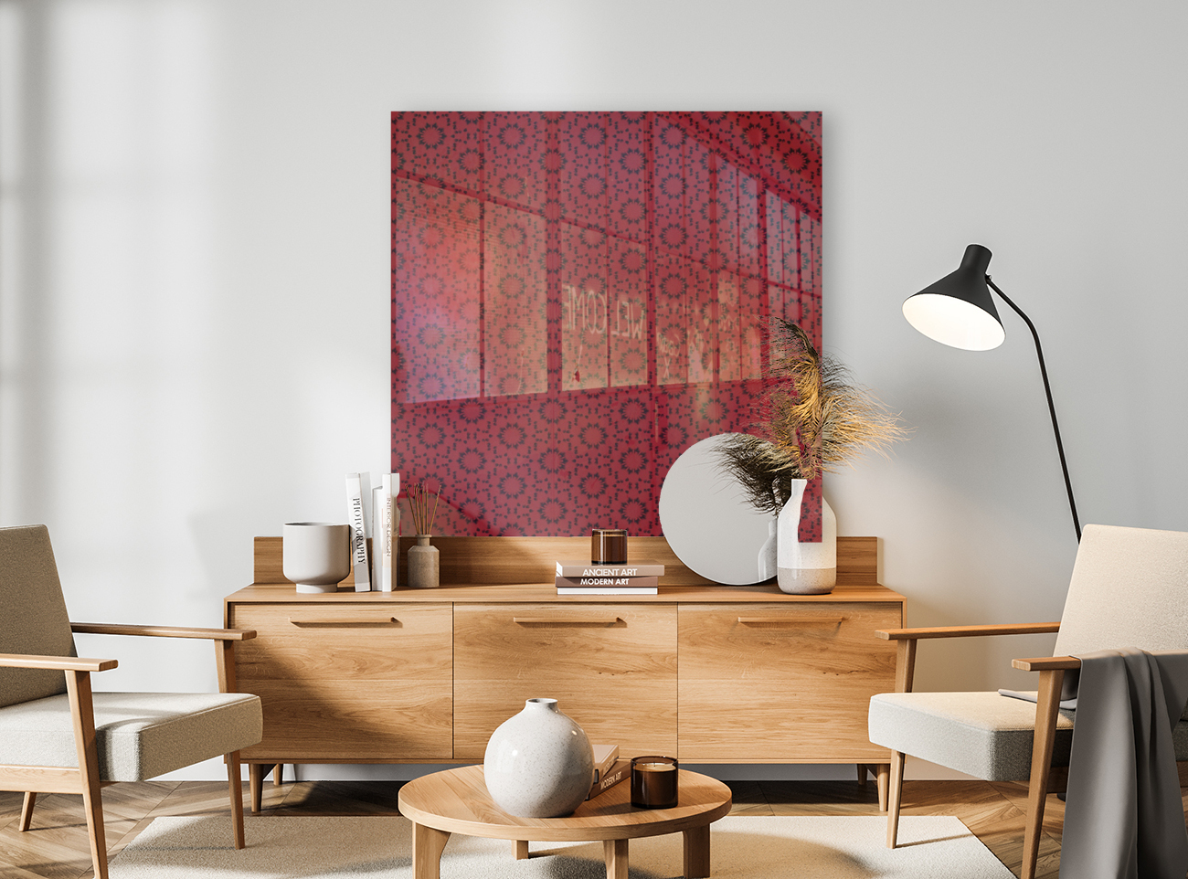Red Seamless Pattern Artwork Reproduction