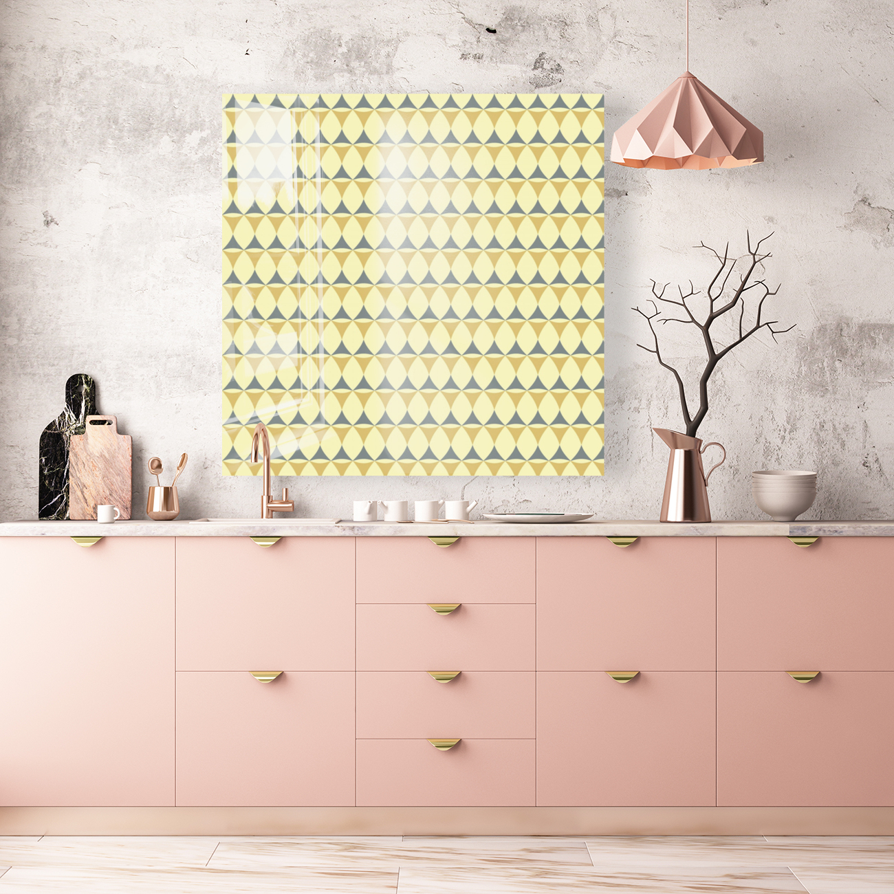 Yellow _ Grey Seamless Pattern Art Reproduction