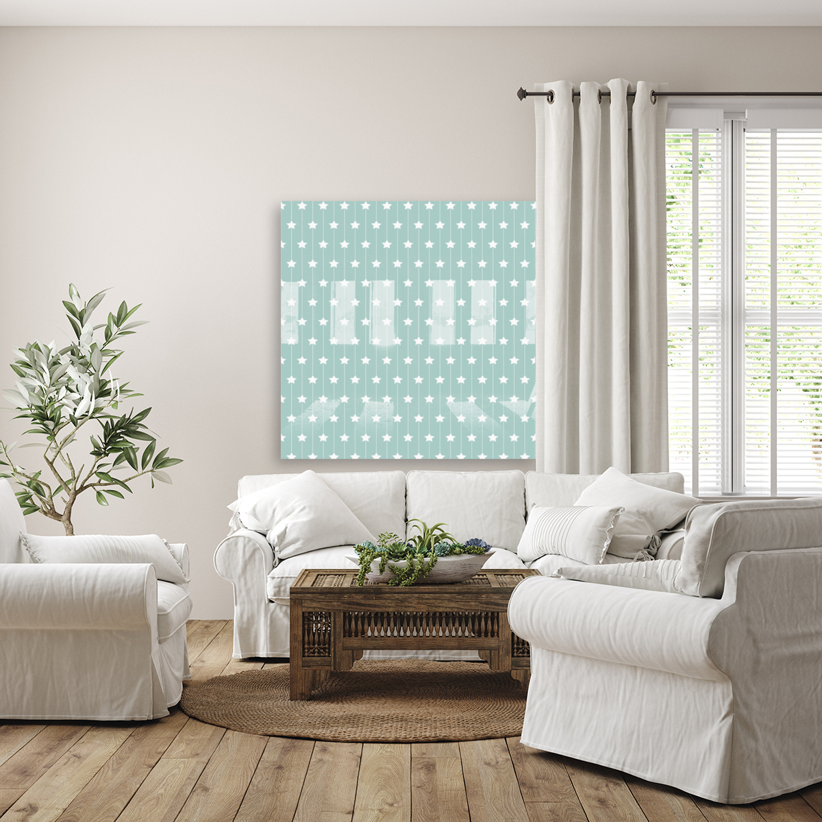 Star Seamless Pattern Art Reproduction