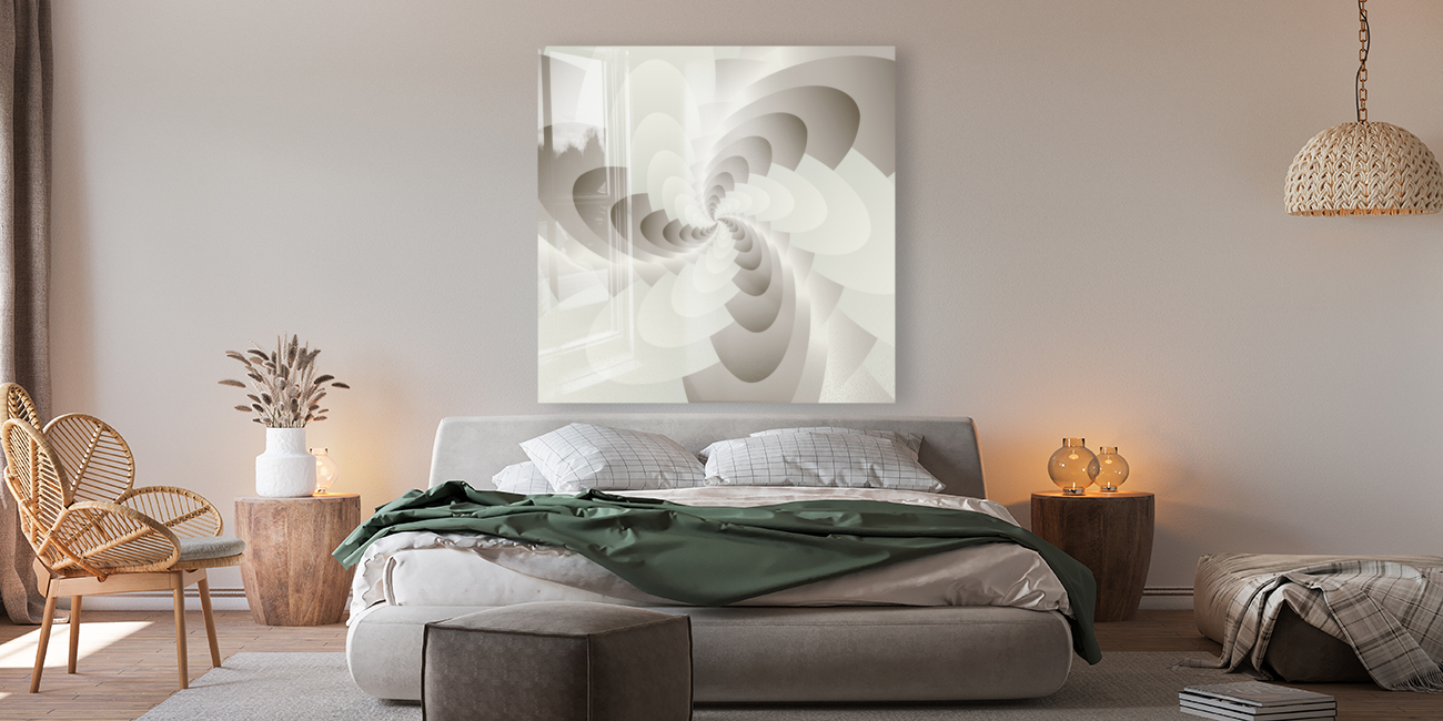 White Spirally Art  Reproduction
